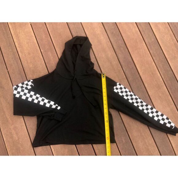 Zaprada Long Sleeve Hoodie Checkered Sweatshirt - Size M - Picture 1 of 7